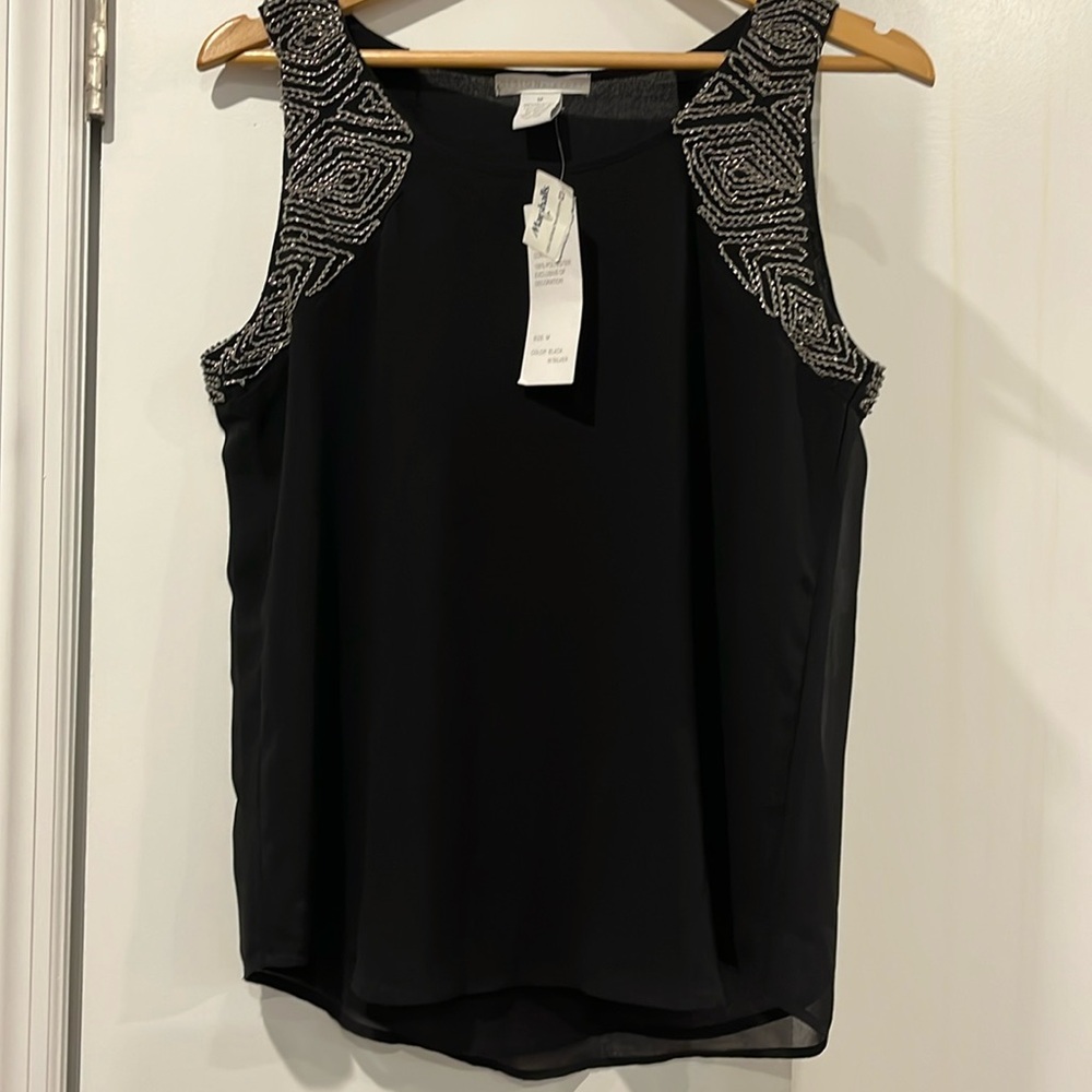 Dressy top with beading on both front and back